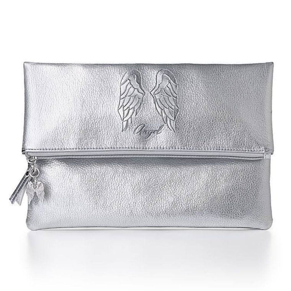 Victoria's Secret Silver Angel Anniversary Fold Over Clutch Bag